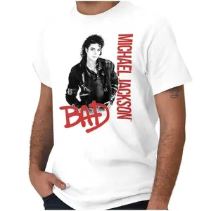 Michael Jackson Bad MJ Music Album Cover Womens or Mens Crewneck T-Shirt, Michael jackson v4 shirt, Michael Jackson Retro Graphic T-Shirt