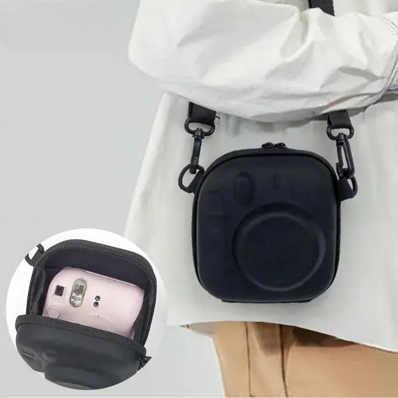 Polycarbonate EVA Universal Hard Case with Shoulder Strap & Shoulder Bag, Film Camera Storage for Fujifilm Instax Mini 7+, 8, 9, 11, 12, 40 Instax Series Devices