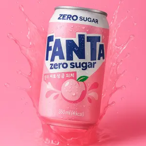 KOREAN FANTA ZERO SUGAR PEACH 350ML CAN