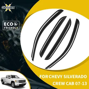 In-Channel Inside Window Visors, Sun Rain Guards, Vent Mount Wind Deflectors (4PCS) for Chevrolet Silverado Crew Cab 2007-2013 & GMC Sierra Crew Cab 2007-2013, Truck Accessories, Aftermarket Truck Accessories