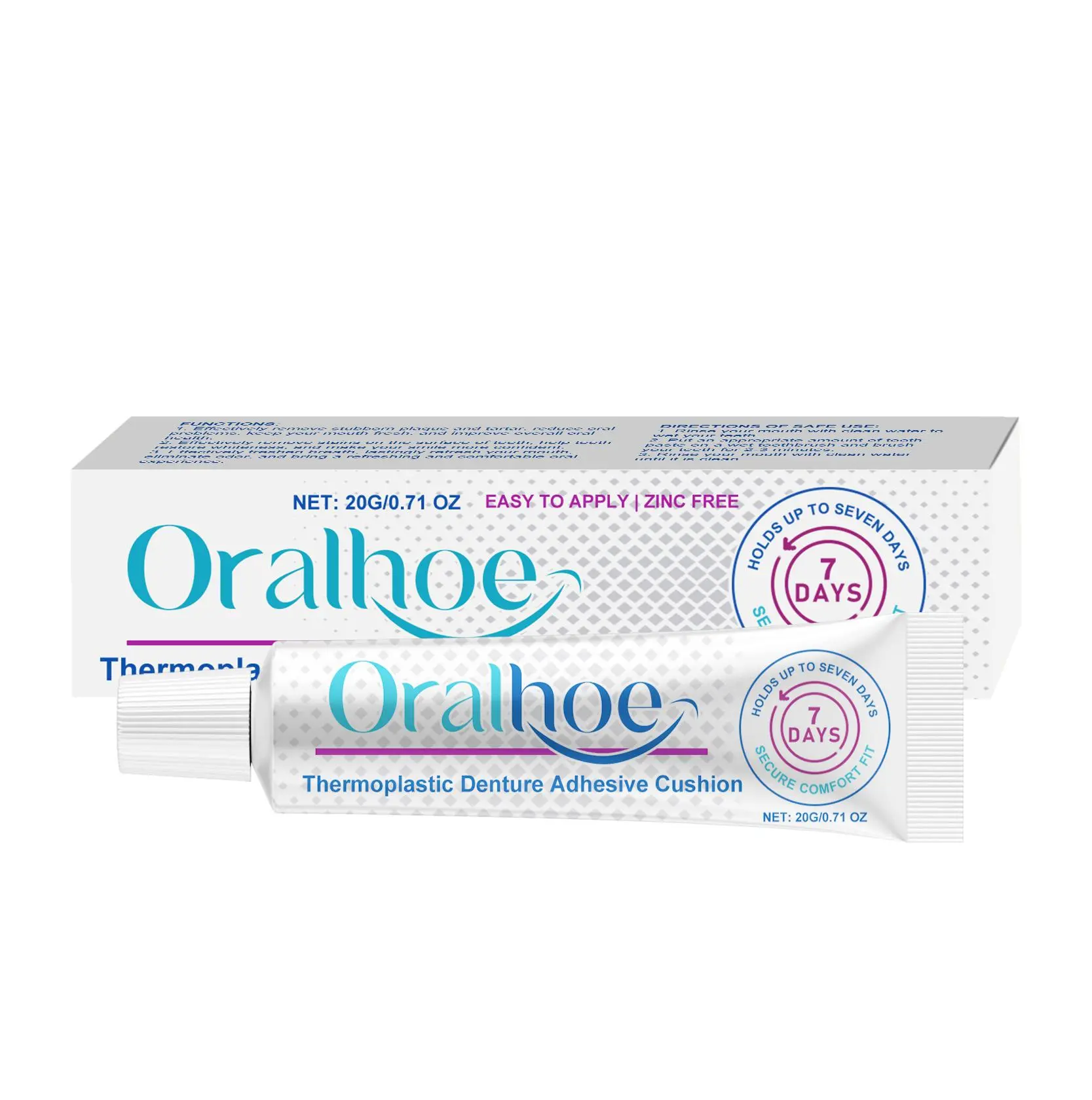 Oralhoe Denture Fixation Adhesive, Denture Adhesive Fixed Dentures Improve Comfort Care Gum Care
