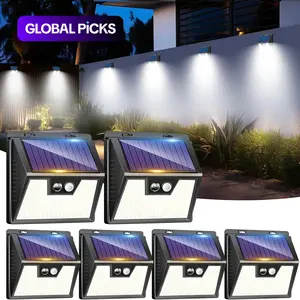 Solar Powered Outdoor Garden Light, 176 LED Super Bright Security Lamp, Motion Sensor, 3 Modes Waterproof, Cool Light, Outdoor Solar Lights #GLOBAL PICKS