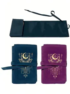 4.92*3.15*1.18in Velvet Tarot Card Storage Bag Printed With A Gold Butterfly And Moon Pattern, Portable Protective Bag, Card Storage Accessory, Carrying Case, Card Holder. With Drawstring Closure, For Storing Cards, Tarot Cards, And Small Items.