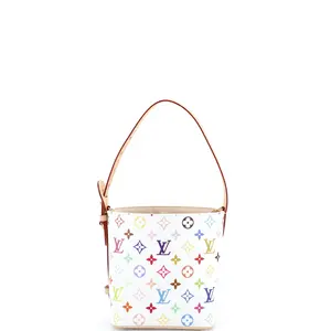 Pre-owned Louis Vuitton material Bucket Bags x Takashi Murakami All In Handbag Monogram Multicolor BB by Rebag