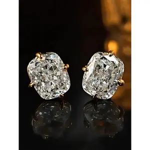 1 Pair Romantic Cubic Zirconia Stud Earrings For Women For Party Engagement Anniversary Jewelry Valentine's Day Gift Solitaire Earrings