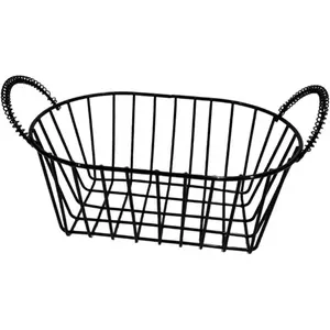 Sleek Wire Storage Basket for Kitchen and Bathroom Organization, Black, Storage Unit
