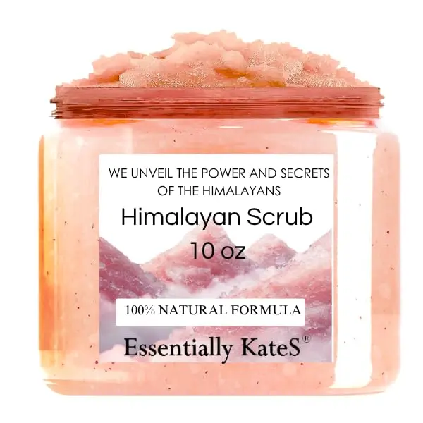 Himalayan Salt Body Scrub with Almond Oil, Exfoliating Mineral Formula, 10 oz