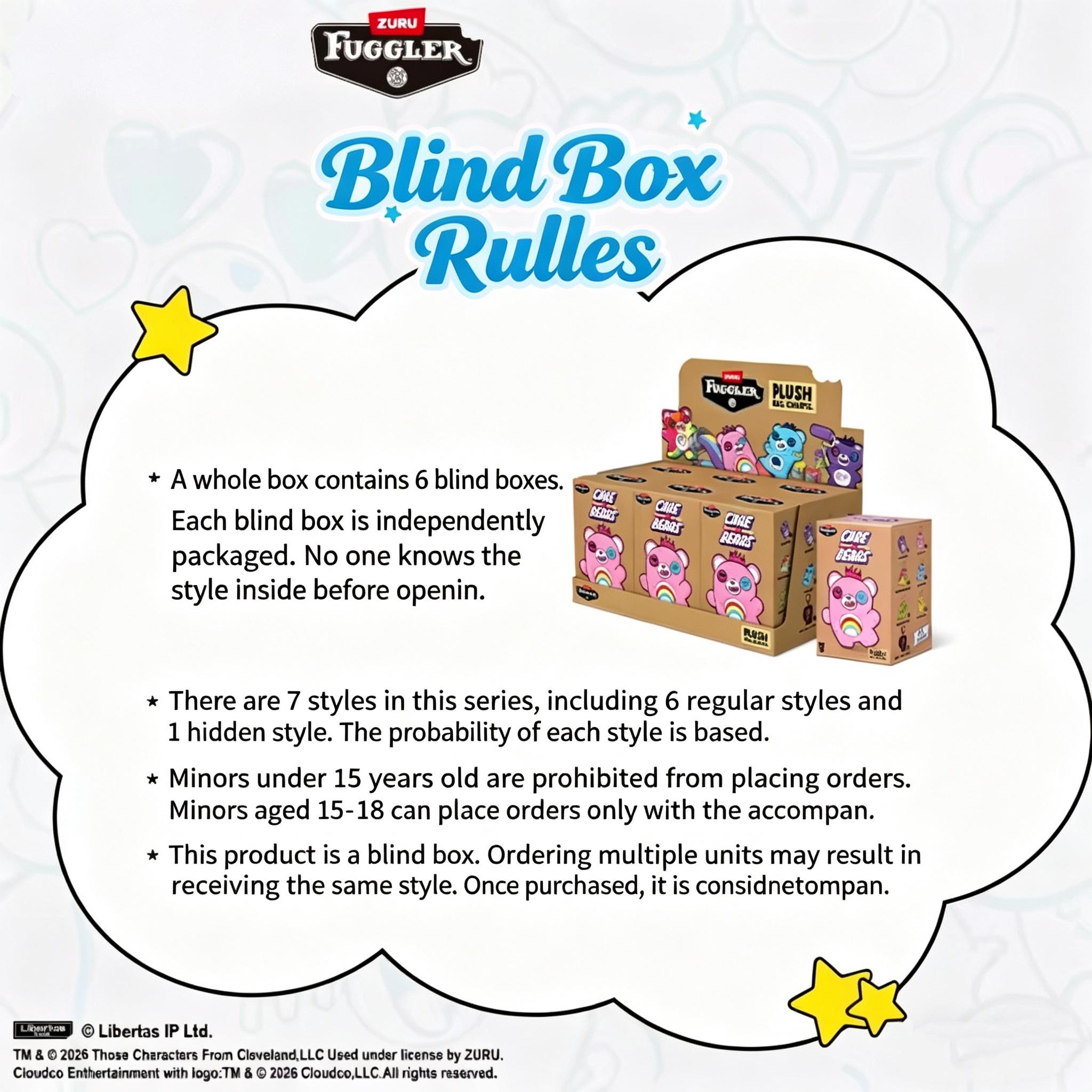 Fuggler Bear Keychain - Plush Keychain 4" Items have hidden items