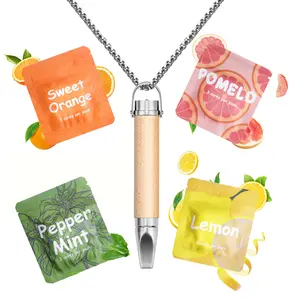 Buy one, get four flavor packs free——Breathing Necklace with Filter Cotton Quitting Smoking Meditation Pendant Wear Resist Quit Smoking Necklace Stop Smoking Aids, favorite necklace