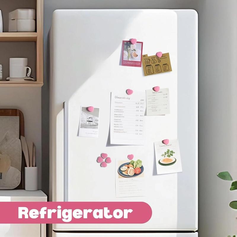 20PCS Strong Fridge Magnets - Heavy Duty Small Magnets for Whiteboard, Craft & Lockers | Cute Decorative Kitchen Office Classroom Magnet | Mini Heart Pink Refrigerator Magnets for Home School