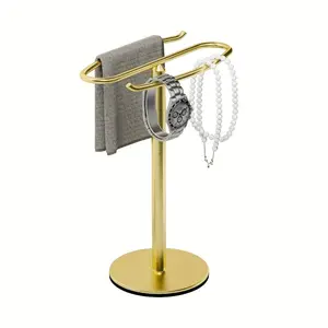 Golden Towel Rack, Golden Hand Towel Holder, Freestanding Bathroom Towel Rack, Stainless Steel Bathroom Sink Towel Bar, Kitchen Towel Hanger, Household Countertop Towel Rod