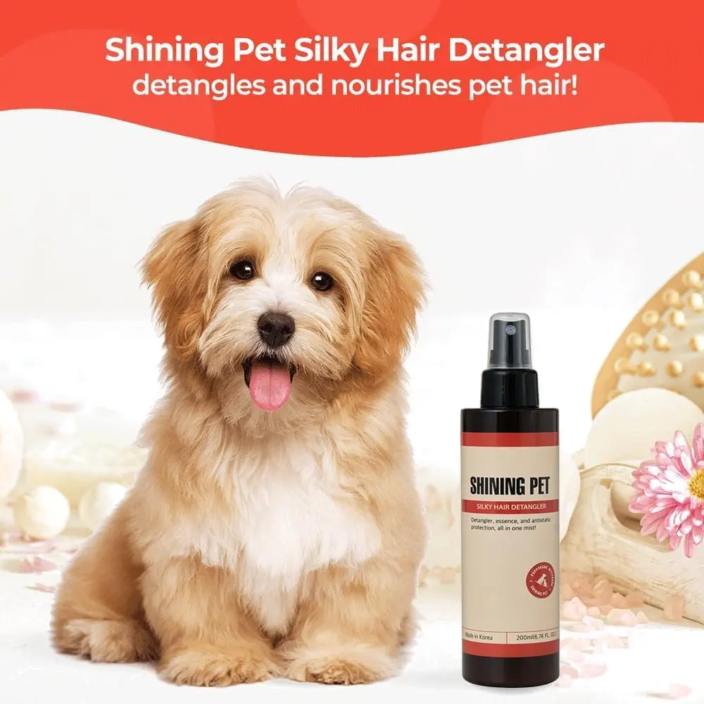Shining Pet Silky Hair Detangler Spray-Premium K-Beauty Dog Grooming Spray (6.76 oz)