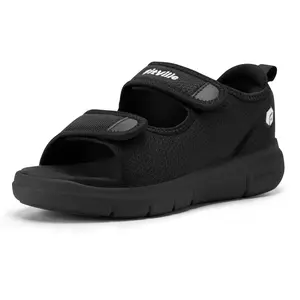 FitVille Men's Wide Fit Orthopedic Sandals Adjustable Strap Open-Toe Flats with Arch Support Soft Summer Shoe for Fathers' Day Gift summervibes Comfortable Lightweight Footwear for Diabetic Men Boy Fathersdaygift