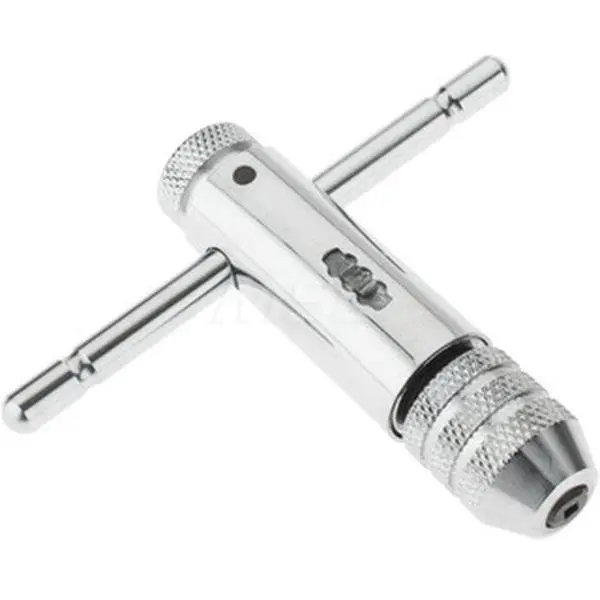 IRWIN Ratcheting T-Handle Tap Wrench, Model 21101, #0 to 1/4" Capacity, 4" OAL, for Thread Tapping Tasks