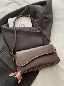 Women's Plain Asymmetrical Flap Vintage Simple Crossbody Bag, Elegant Design, Perfect for Daily Work and Shopping, Fashionable Crossbody Bag