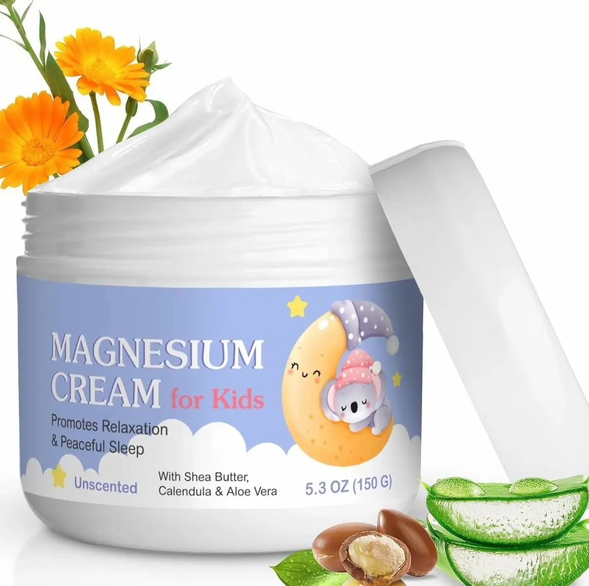 Magnesium Cream for Kids, 5.3 Fl Oz Magnesium Lotion for Sleep, Topical Body Lotion Apply to Feet, Legs, Arms or Joint, Easy to Absorb
