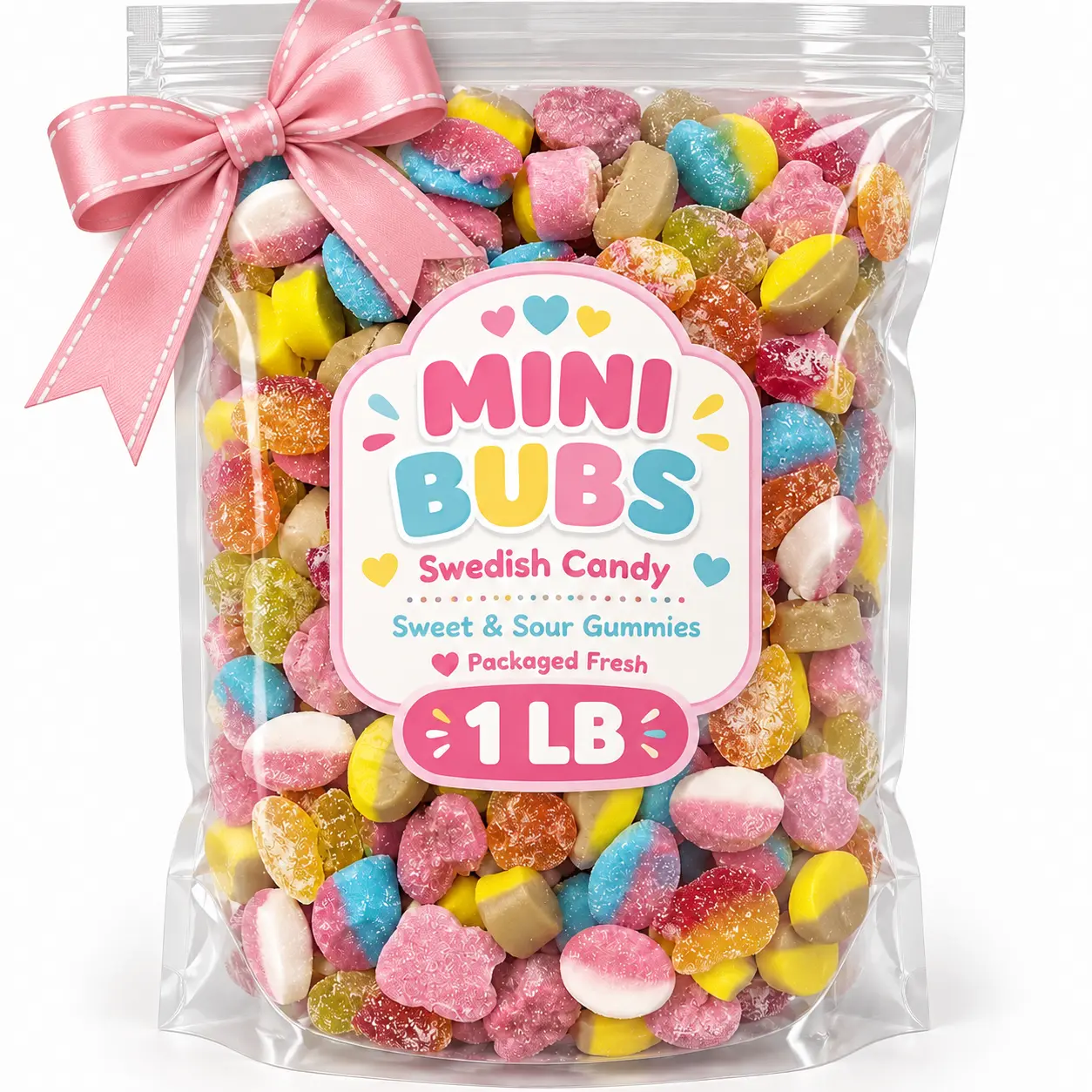 1 lb Swedish Candy Mix – Sweet & Sour Assorted Gummies, Freshly Packaged Soft & Chewy Candy Variety