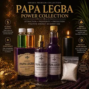 Papa Legba Power Bath Big Set Luxury Spiritual Bath Collection with Oud Sandalwood & Musk Fragrance for Self-Care Body Care Calming Cleansing 16oz Scented Cosmetic