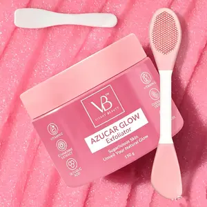 Facial sugar scrub used toexfoliate and rejuvenate the skin on the face. Itcontains sugar granules, which act as naturalexfoliants, helping to remove dead skin cells andunclog pores.