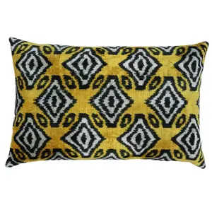 Canvello Black And Yellow Throw Pillows For Couch with Down Insert - 16x24 in