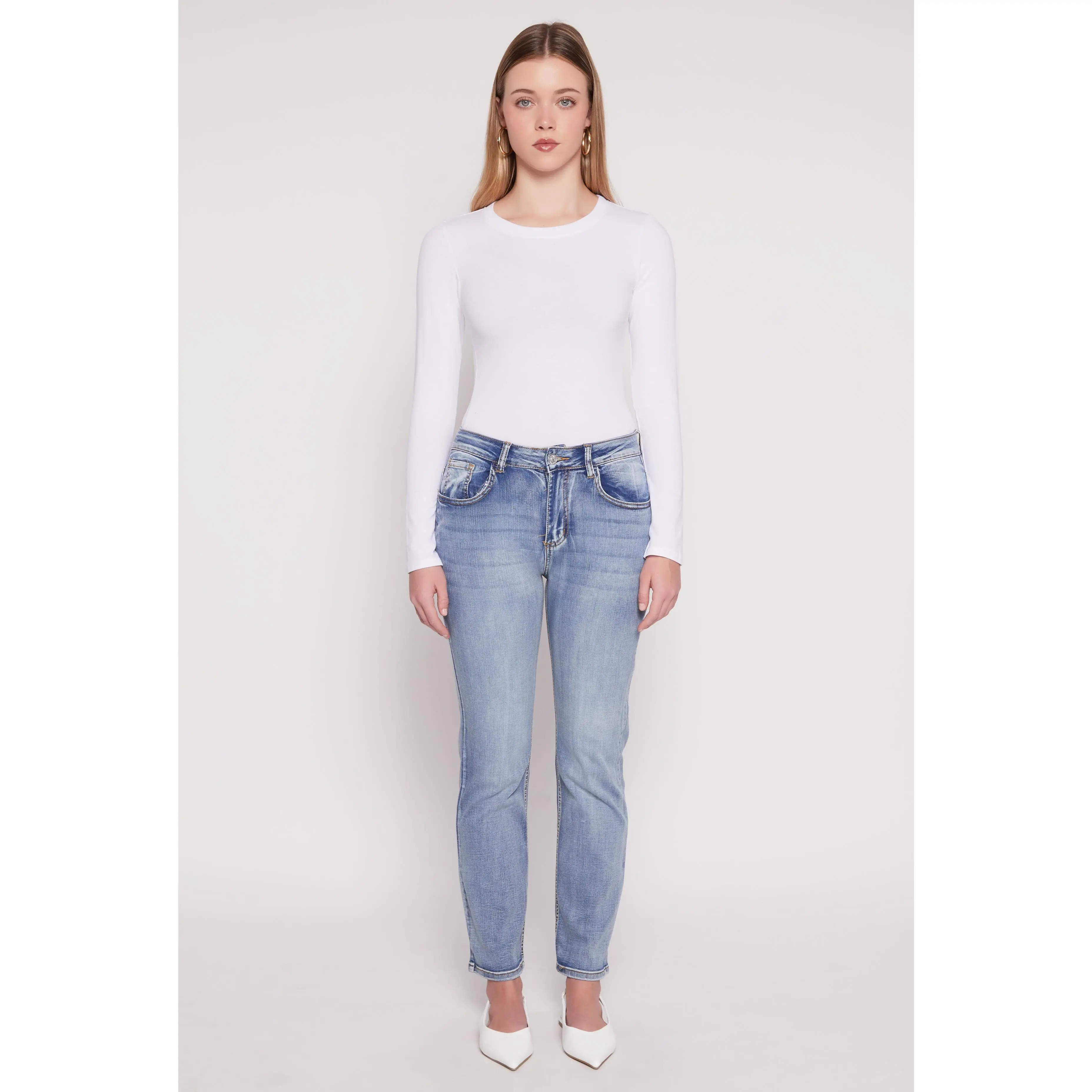 WAX Straight Leg Whiskered Jeans