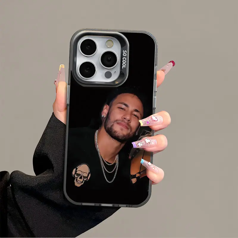 IPhone 17 Promax Neymar Phone Case Anti Drop Protective Case Suitable for iphone 16 15 14 13 12 11 XS Plus Acrylic Phone Case football