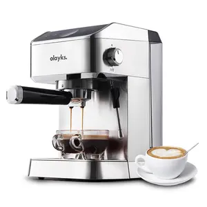 Espresso Machine 20 Bar, Brush Stainless Steel Espresso Maker with Milk Frother Steam Wand, 1400W Espresso Coffee Machine with 1.8L Removable Water Tank for Latte, Cappuccino,Machiato Mini Remote Control Space Heater espresso  machines