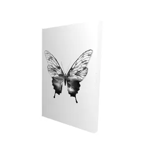 360 Stand 24x36in High Def Black Butterfly Sketch Artwork - Minimalist Scandinavian Wall Art with Elegant Black Design, Neutral Color Palette, Nature-Inspired Home Decor, Decoration, Artistic