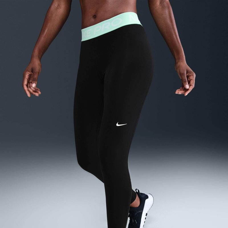 Nike Pro Mid-Rise Mesh-Paneled Leggings - Women's