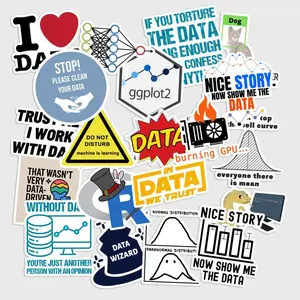 Sticker Pack 20 pcs Data Science Stickers, Analytics Algorithm Tech Vinyl Decals for Laptop Tablet