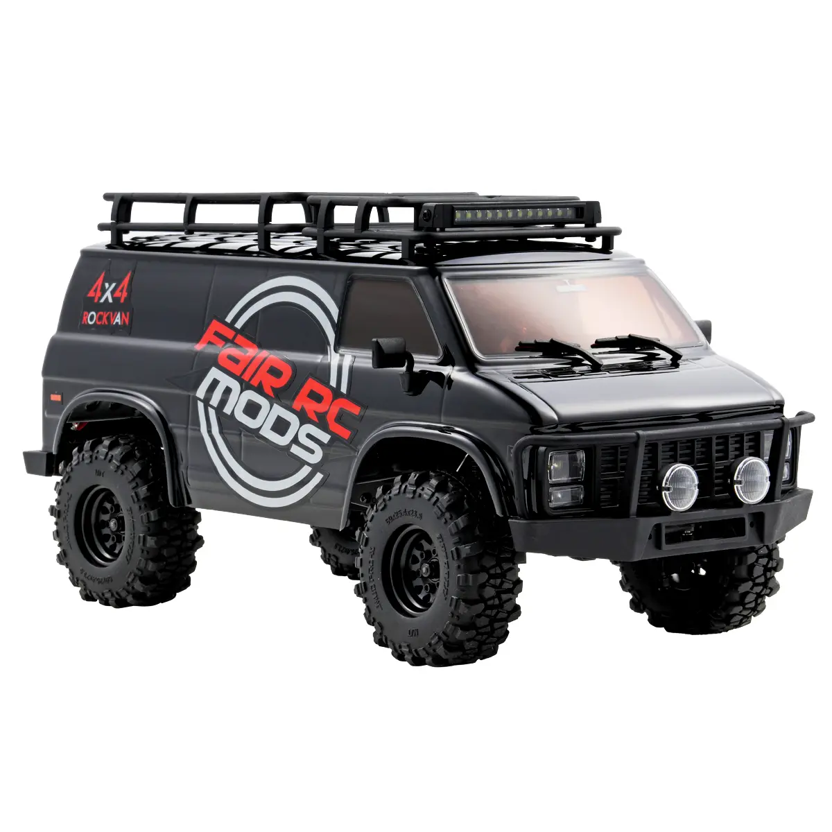 FairRC 1/18 CR18P EVO-V2 High Performance Black Mod RTR Rock Van, Fast RC Car with Portal Axles, RC Controlled Vehicle, Ideal for Kids & Adults, New Year Gift Toy