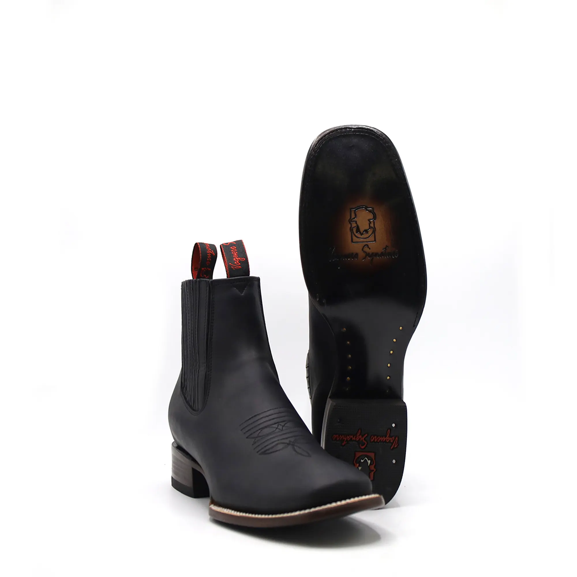 2662401 - Men's Vaquero Signature Wide Square Ankle Toe Boots (Grasso Black)