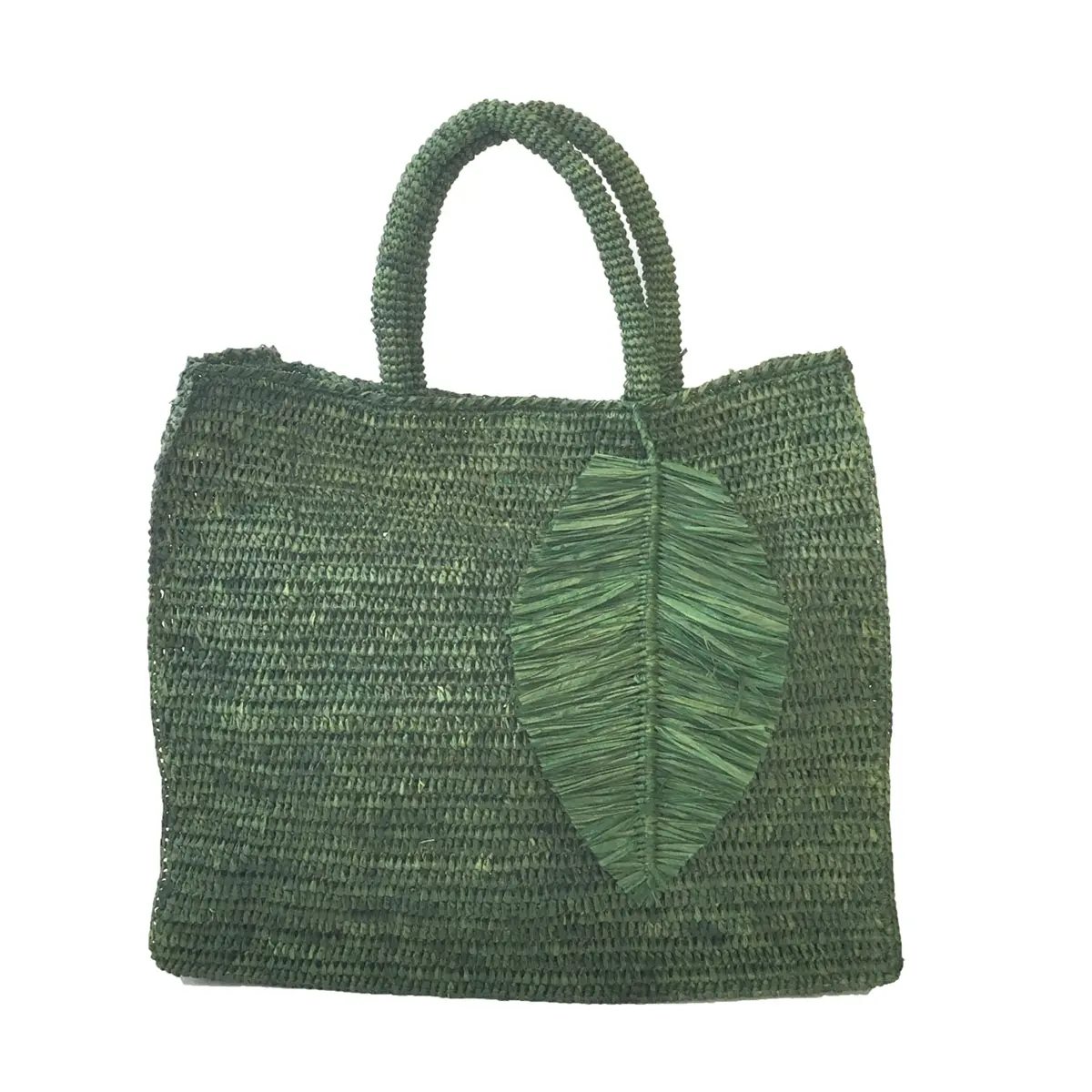 Mar Y Sol Ravenna Women's Boho Raffia Straw Tote, Large Crochet Top Handle Bag for Beach or Farmers Market, Lightweight with Removable Charm, Casual, Palm Leaf