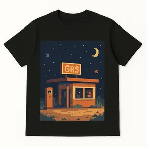 Gas Station Graphic T-shirt Sweatshirt Casual Crewneck Comfort Top Womenswear Menswear