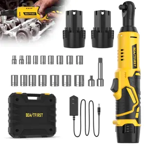 FIREHELP Electric Right Angle Ratchet Wrench, SocketRatchet Wrench, 45 Nm High Torque Tool 3/8-Inch DriveCordless