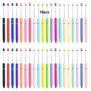 10-Pack Macaron Long Beaded Round Ball Pens, Ballpoint Pen, Unique Pens, Aesthetic Pens, Multi Purpose Pens, Creative Craft Supplies, Holiday Gift Box, DIY Handmade Decorations, Office Stationery
