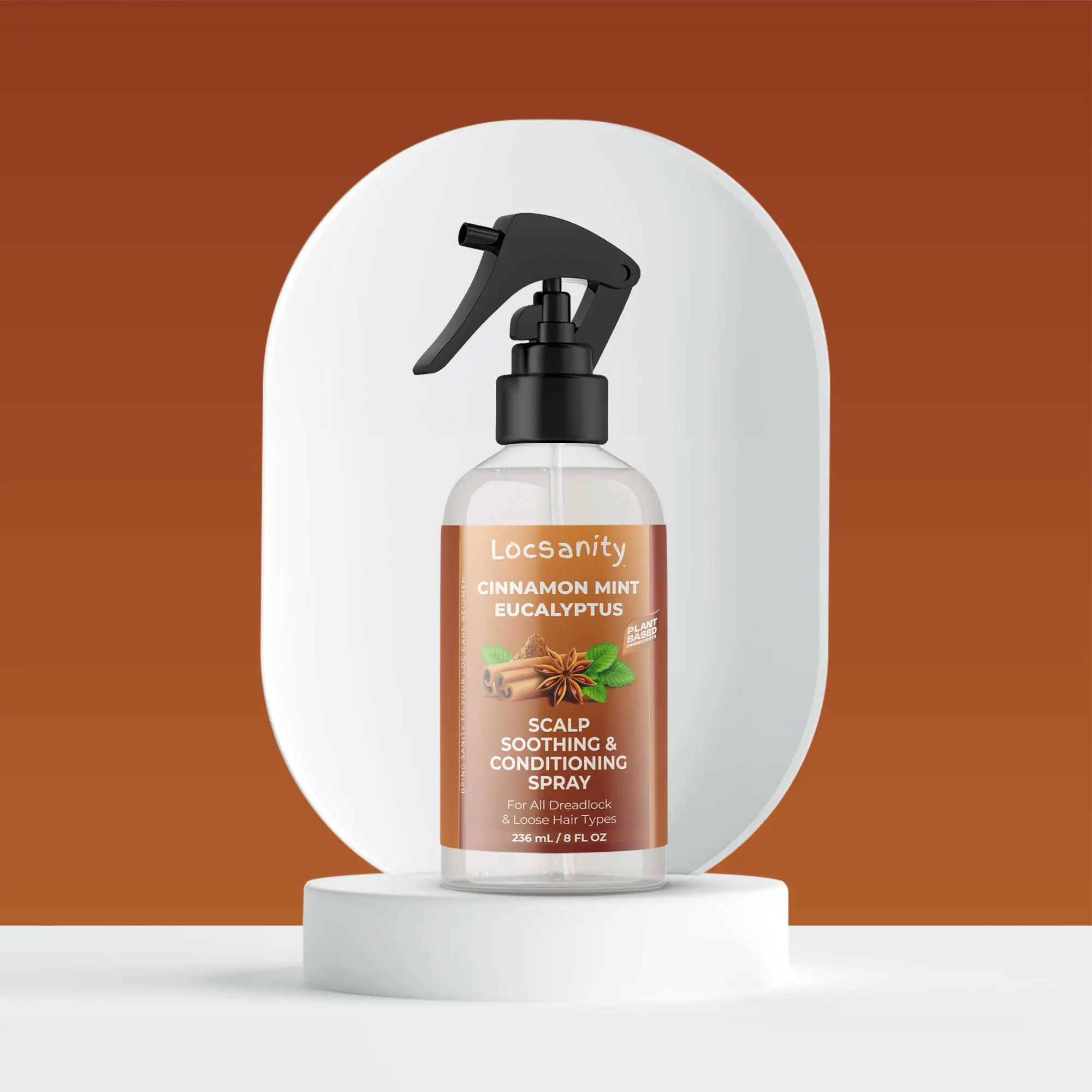 LOCSANITY Scalp Soothing Conditioning Spray, Itch Relief Treatment with Oat, Peppermint & Cinnamon, Lightweight Daily Moisturizer for Sensitive Scalps, Locs & Braids, 250ml