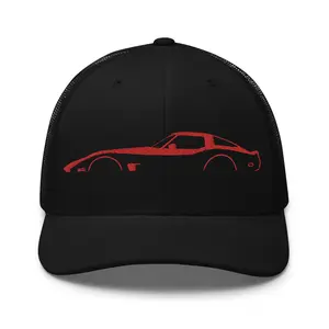 Red Sports Car C3 Outline 3rd Gen Corvette Owner Trucker Cap Snapback Hat