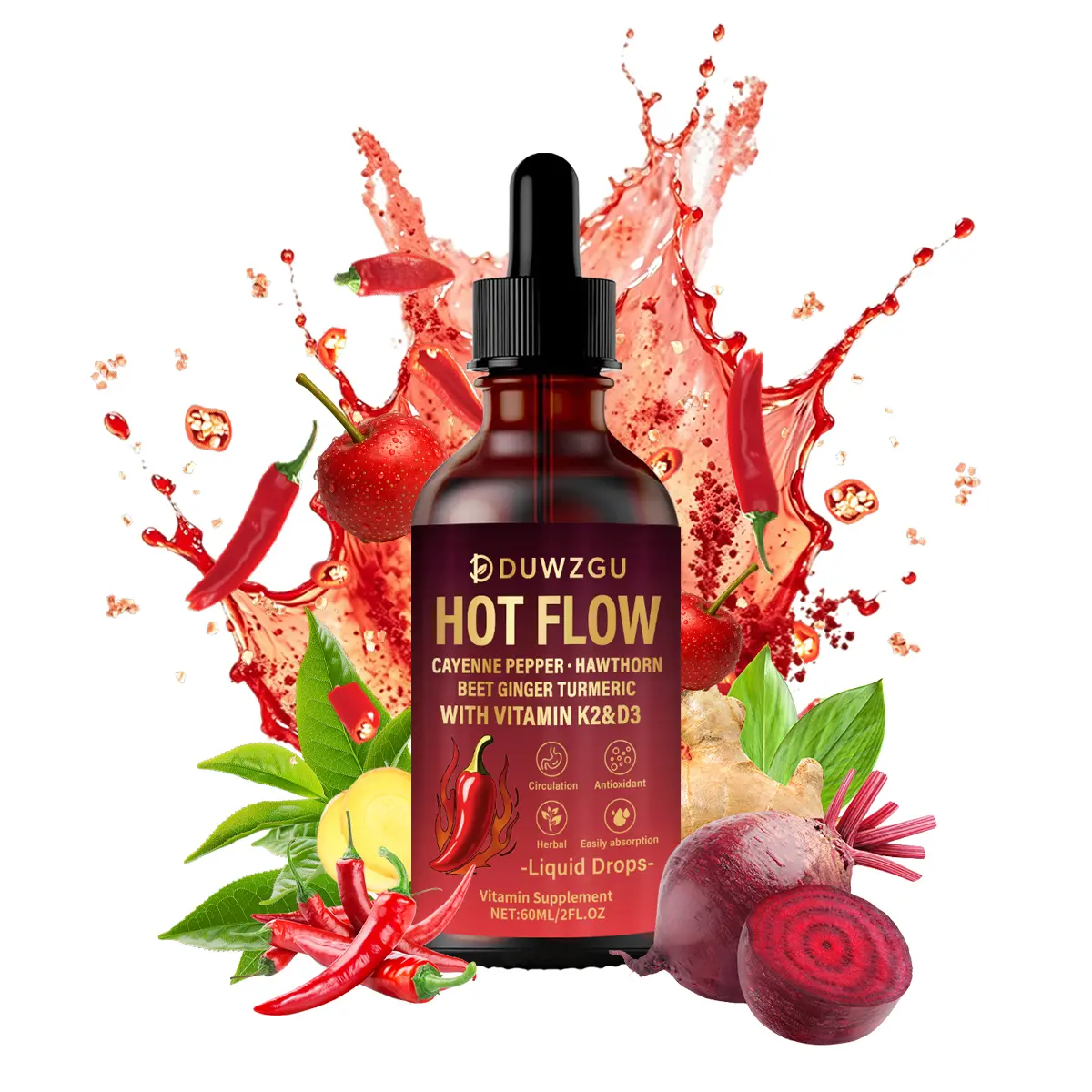 Optimum Ceylon Cinnamon Ginseng Cayenne Pepper & Botanical Blend Dietary Supplements 60ML Liquid Drops