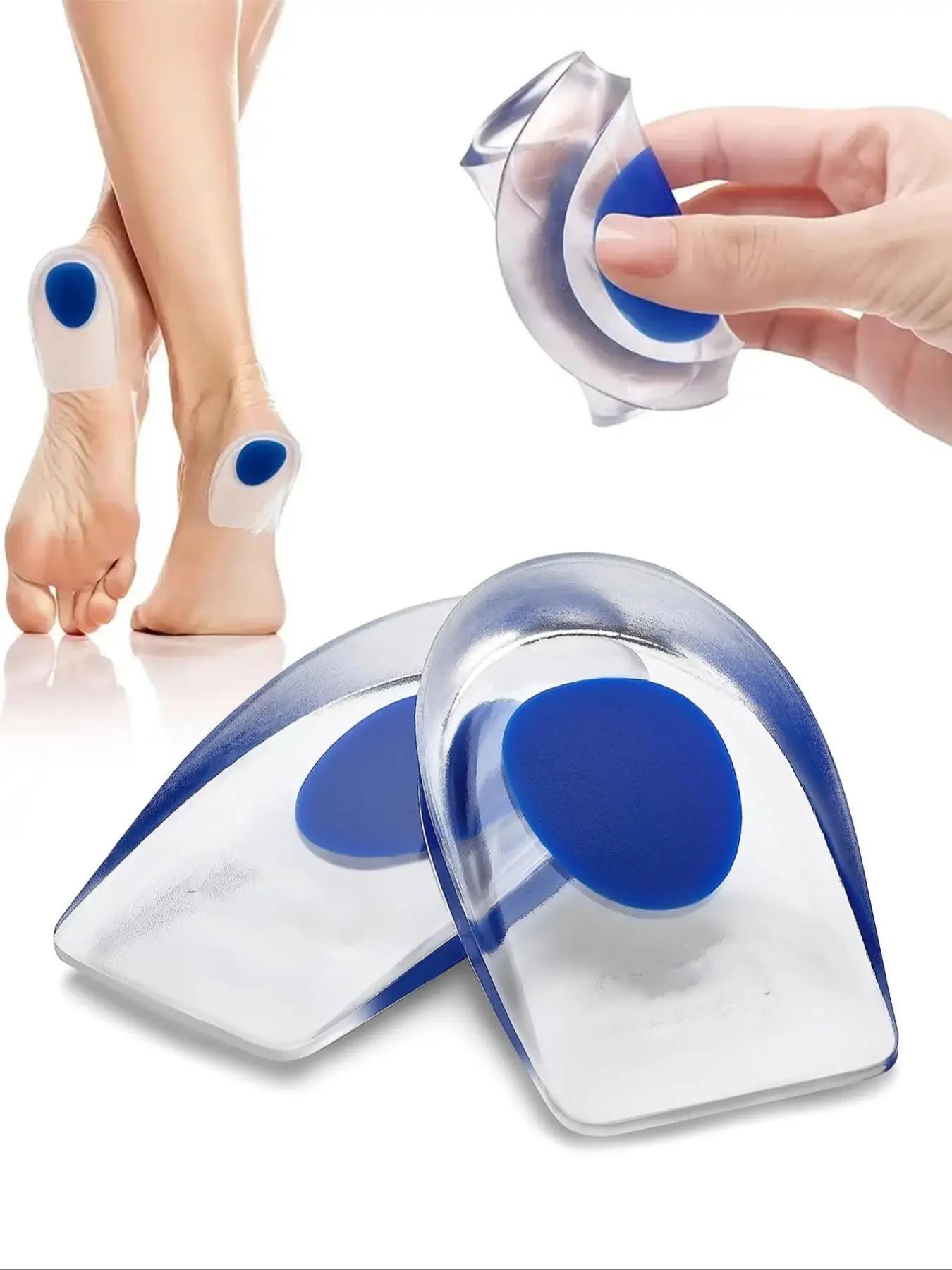 Unisex Silicone Shoes Insert Pads, 2pcs/set Comfort Soft Shockproof Heel Insoles for Pain Relief, Footwear Accessories for Foot Care for Daily Use