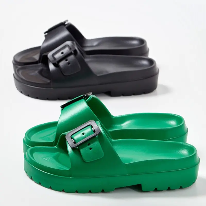 Litfun Women's Fashion Platform Slippers Summer New Outdoor Non-slip Beach Sandals With Adjustable Buckle Thick Sole Home Slides