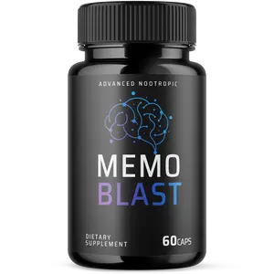 Memo Blast Advanced Memory and Focus Support Pills Natural Vitamin Supplement Once Daily 60 Capsules