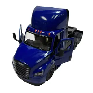 KINSMART 1:62 Scale Blue Freightliner ECASCADIA Diecast Model Truck with Pull-Back Action & Realistic Doors Officially Licensed Collectible