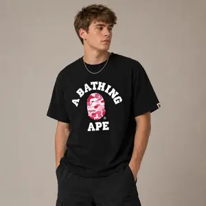 BAPE ABC Camo College Tee Black Pink