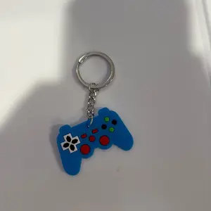 Blue gaming controller keychain