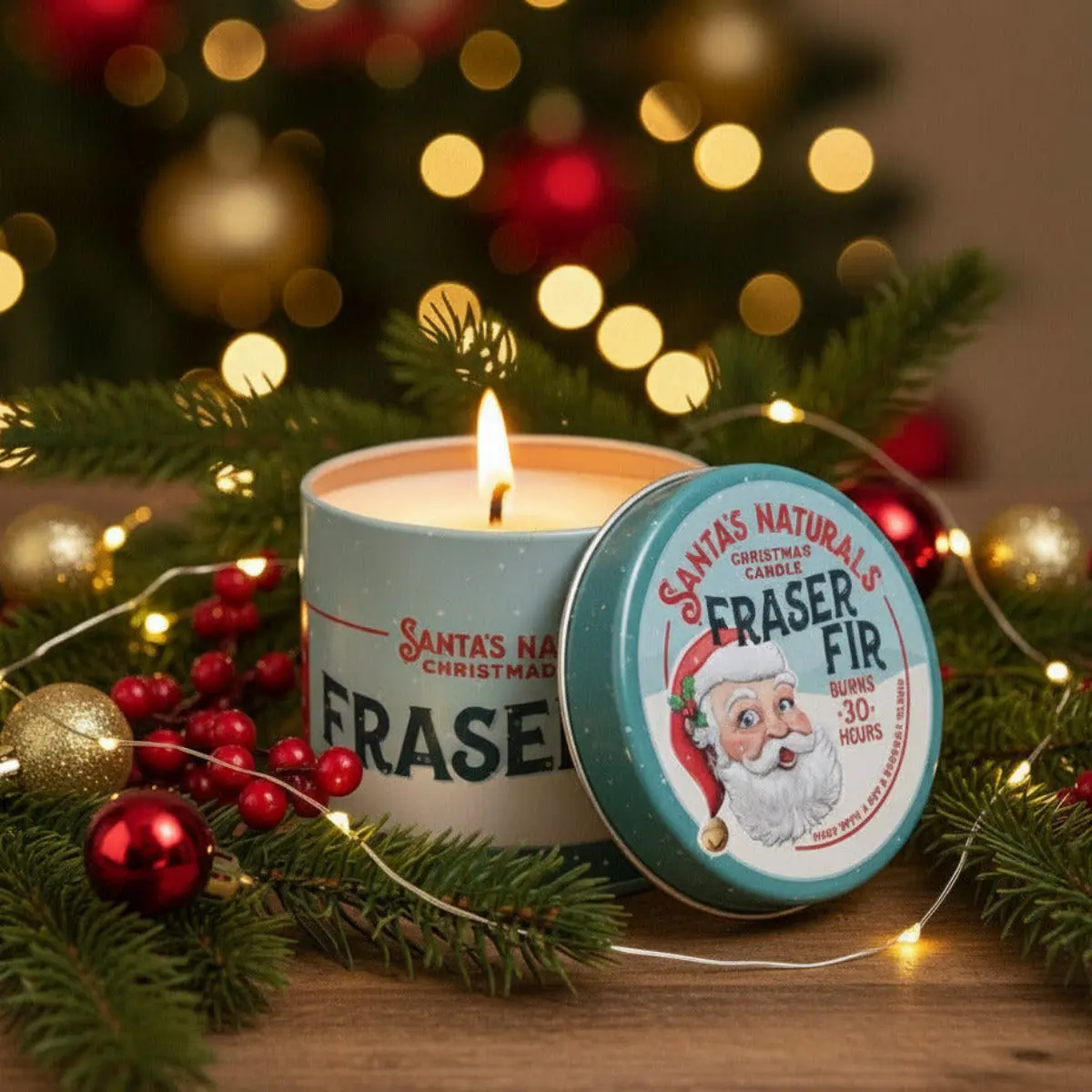 Santa's Naturals Christmas Candle - Fraser Fir