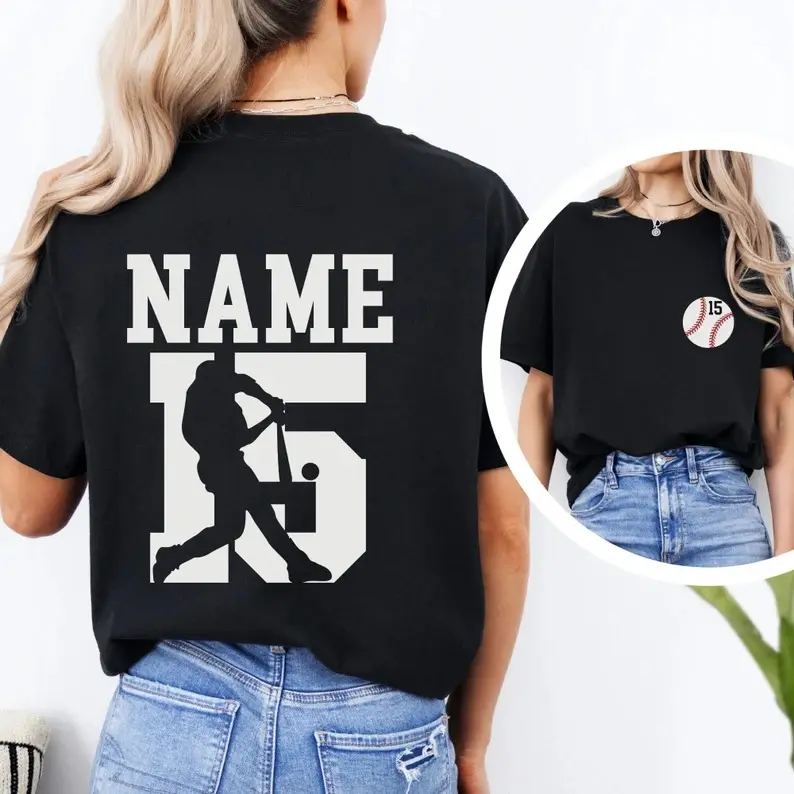 Personalized baseball jerseys and tees featuring names and numbers-perfect for "baseball moms," team gifts, and athletic wear. Suitable for casual outings, weekend leisure, workouts, and outdoor activities; also an ideal gift choice.