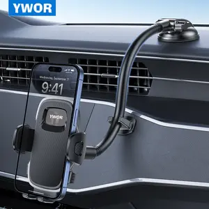 YWOR Phone Holders for Your Car [Gooseneck Flexible] Phone Stand for Car Dashboard Windshield Automotive Accessories [Strong Suction Cup] Cell Phone Car Mount for All iPhone Android Smartphone