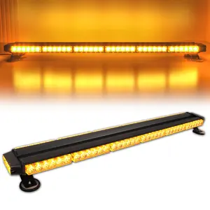 38" 78 LED Emergency Rooftop Strobe Light Bar Safety Traffic Advisor Warning Hazard Light Double Side Flashing with Magnetic Base for Work Truck Vehicles Construction Tow Pickup (Amber/White)