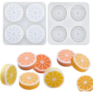 2 count 4 Cavity  Slice  Molds Orange Slice  Molds for  SoapCake Decorating DIY Fondant Candy Making  Pudding Mousse Cupcake Topper Birthday Party Moulds